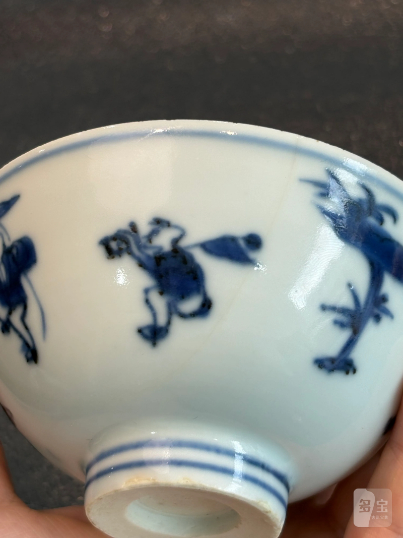 明晚期 青花婴戏图茶圆 - 图5